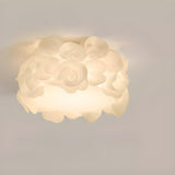 Living Room Elegant White Floral LED Flush Mount Light Image - 6