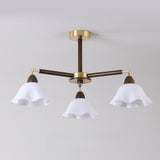 Living Room Flower Semi-Flush Mount Lamp 8-Light Image - 12