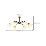 Living Room Flower Semi-Flush Mount Lamp 8-Light Image - 17