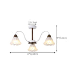 Living Room Flower Semi-Flush Mount Lamp 8-Light Image - 19