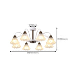 Living Room Flower Semi-Flush Mount Lamp 8-Light Image - 21