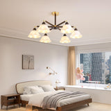 Living Room Flower Semi-Flush Mount Lamp 8-Light Image - 3