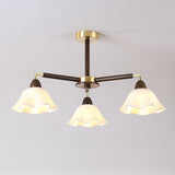 Living Room Flower Semi-Flush Mount Lamp 8-Light Image - 6