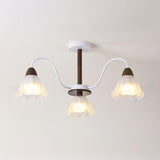 Living Room Flower Semi-Flush Mount Lamp 8-Light Image - 9