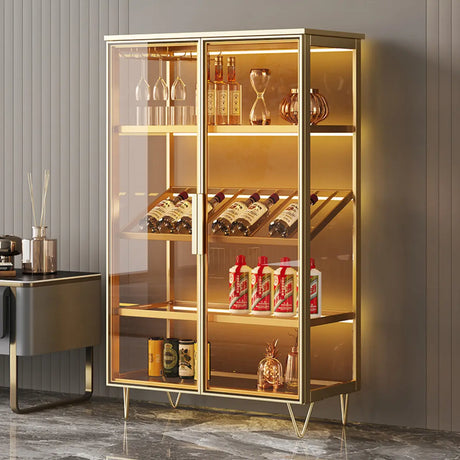 Living Room Freestanding Glass Display Wine Cabinet Image - 2