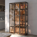 Living Room Freestanding Glass Display Wine Cabinet Image - 7