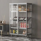 Living Room Freestanding Glass Display Wine Cabinet Image - 9