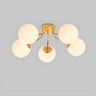 Living Room Globe Gold Semi-Flush Mount Light 9-Light Image - 6