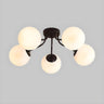 Living Room Globe Gold Semi-Flush Mount Light 9-Light Image - 8