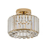 Living Room Gold Crystal Cylinder Semi-Flush Mount Lamp Image - 5