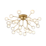 Living Room Gold Firefly Glass Semi-Flush Mount Light Image - 10