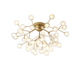 Living Room Gold Firefly Glass Semi-Flush Mount Light Image - 3