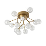 Living Room Gold Firefly Glass Semi-Flush Mount Light Image - 6