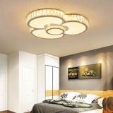 Living Room Gold Rectangle Crystal LED Flush Mount Lamp Image - 3