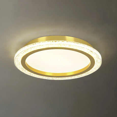 Living Room Gold Rectangle LED Flush Mount Ceiling Lamp Image - 2