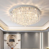 Living Room Gorgeous Crystal Flush Mount Ceiling Light Image - 1