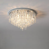 Living Room Gorgeous Crystal Flush Mount Ceiling Light Image - 12