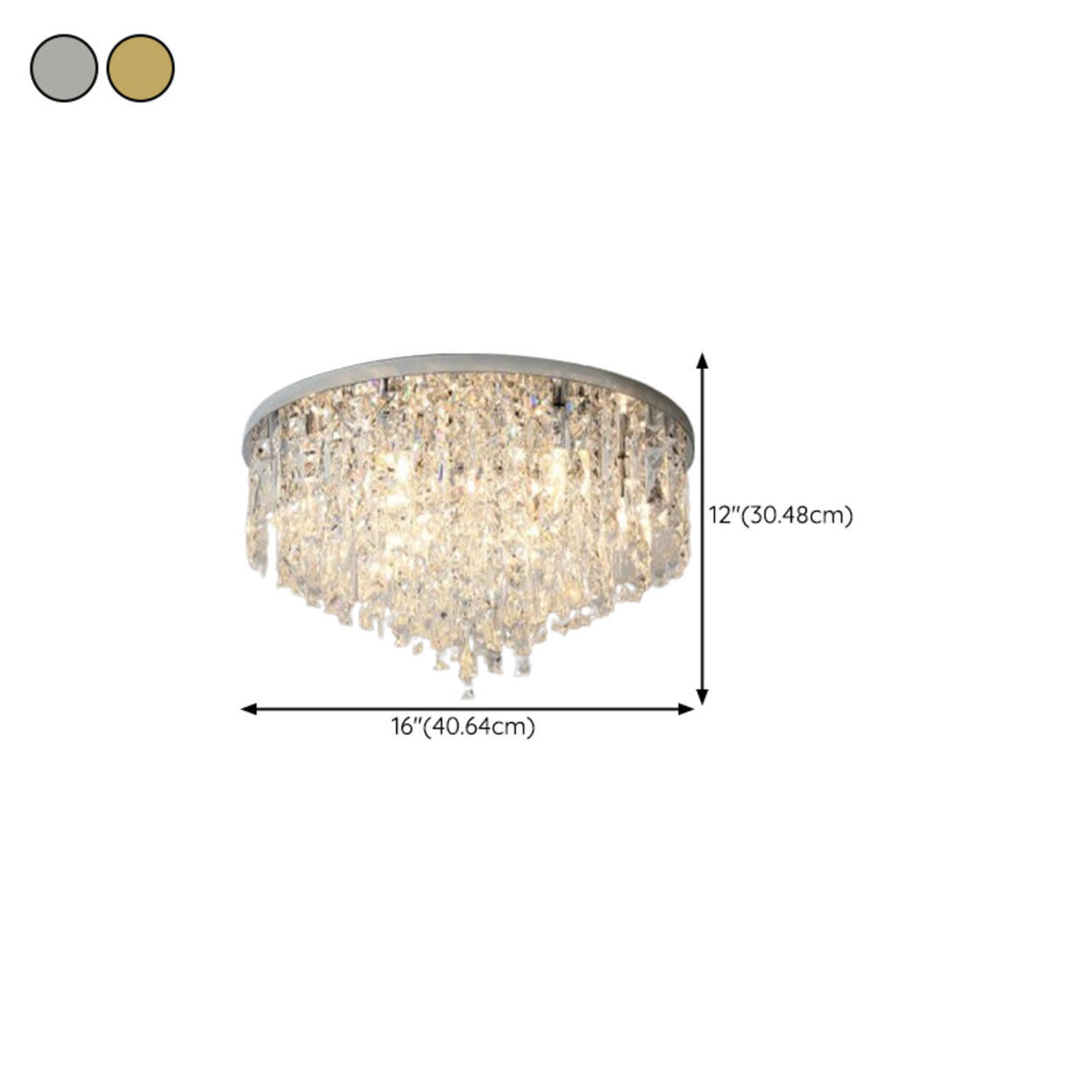 Living Room Gorgeous Crystal Flush Mount Ceiling Light Image - 23