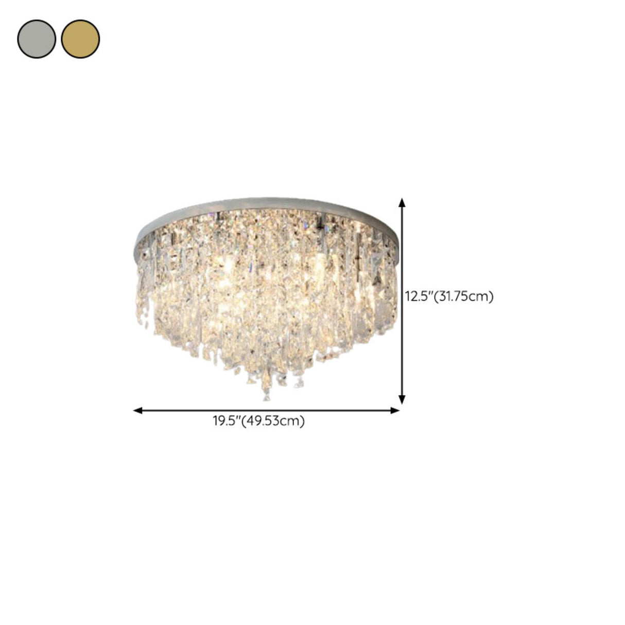 Living Room Gorgeous Crystal Flush Mount Ceiling Light Image - 24