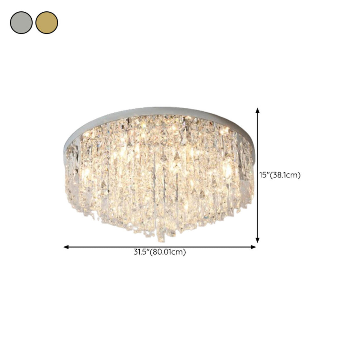 Living Room Gorgeous Crystal Flush Mount Ceiling Light Image - 26