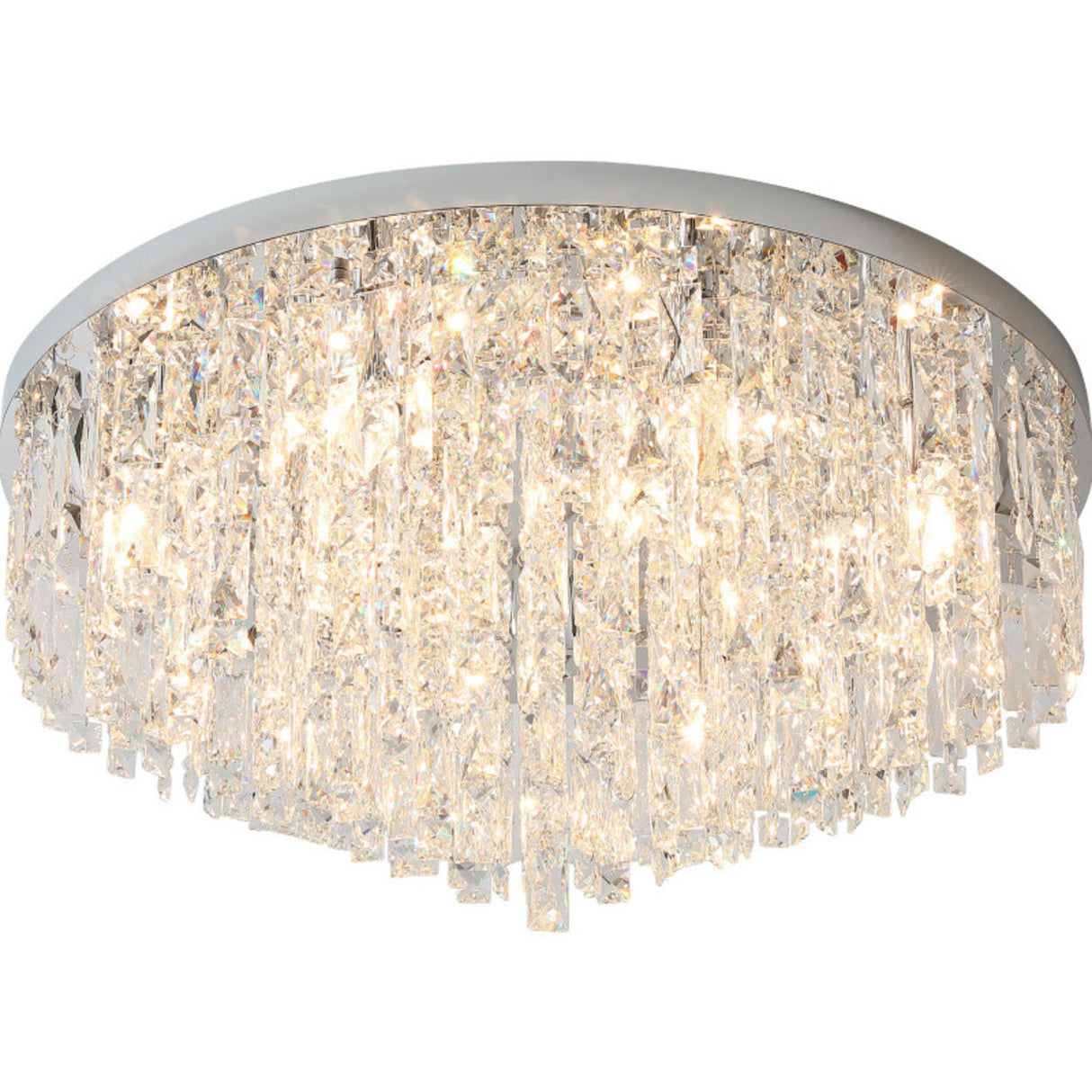 Living Room Gorgeous Crystal Flush Mount Ceiling Light Image - 5