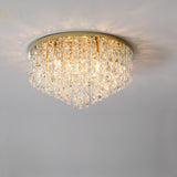 Living Room Gorgeous Crystal Flush Mount Ceiling Light Image - 7