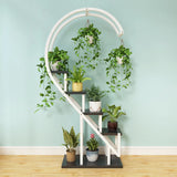 Living Room Heart Shape Wood Tiered Decor Plant Stands Image - 15