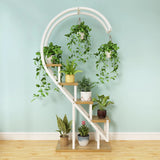 Living Room Heart Shape Wood Tiered Decor Plant Stands Image - 16