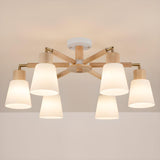 Living Room Large Flower Semi-Flush Mount Light 8-Light Image - 16