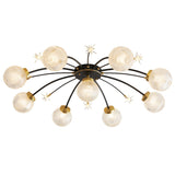 Living Room Large Gold Sputnik Semi-Flush Light 9-Light  Image - 10