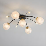 Living Room Large Gold Sputnik Semi-Flush Light 9-Light  Image - 11