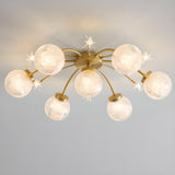 Living Room Large Gold Sputnik Semi-Flush Light 9-Light  Image - 14