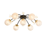 Living Room Large Gold Sputnik Semi-Flush Light 9-Light  Image - 7