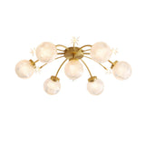 Living Room Large Gold Sputnik Semi-Flush Light 9-Light  Image - 8