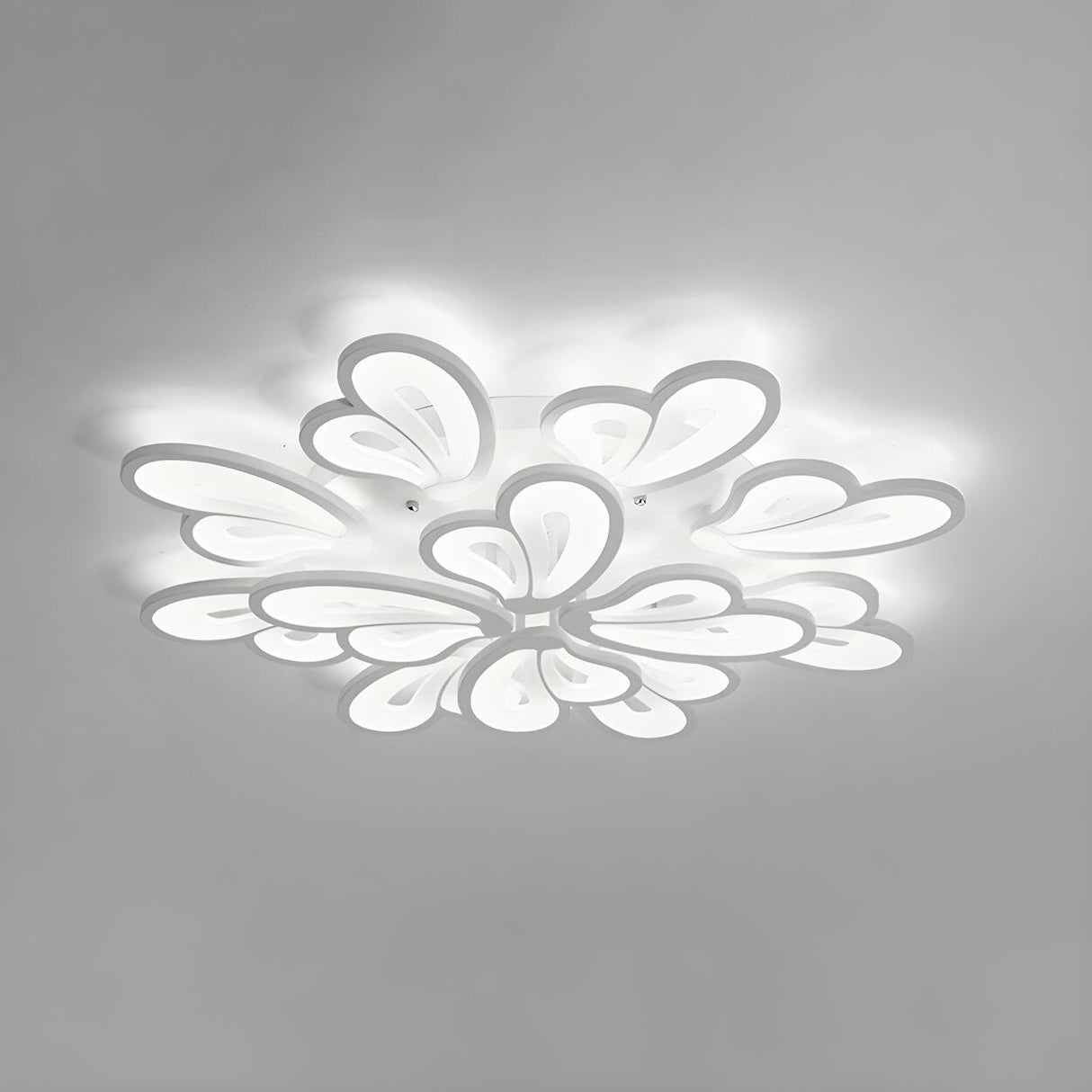 Living Room Large Modish Flower LED Flush Mount Light Image - 11