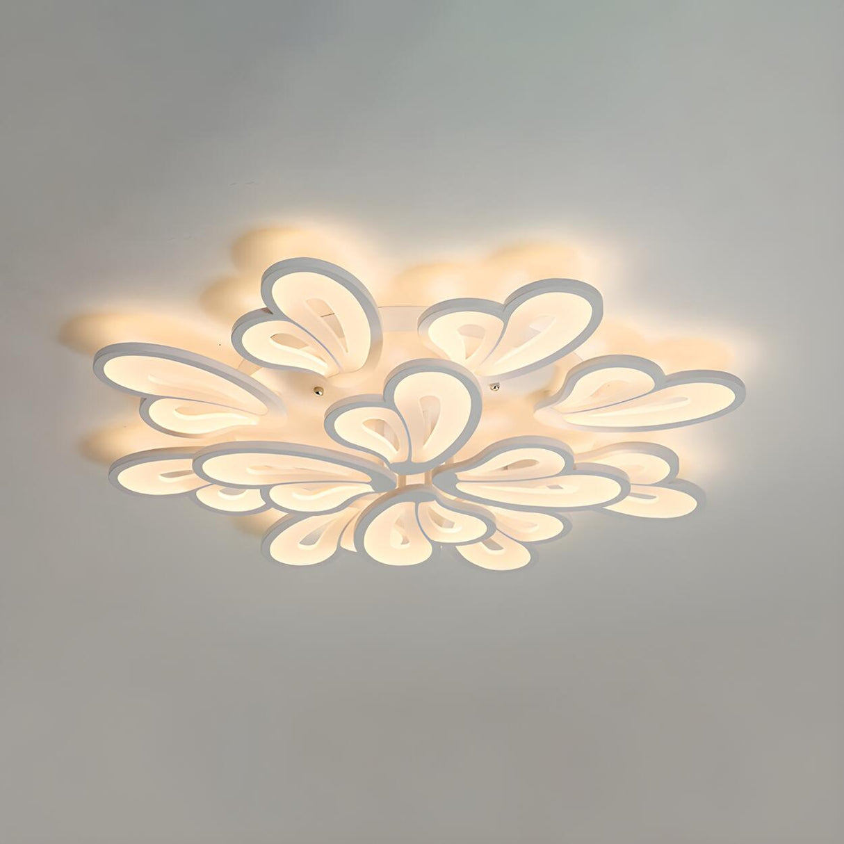 Living Room Large Modish Flower LED Flush Mount Light Image - 9