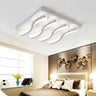 Living Room Large Rectangle Wavy LED Flush Mount Light Image - 9