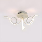 Living Room Large White Curly LED Flush Mount Light Image - 4