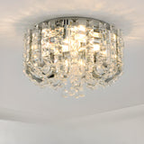 Living Room Luxurious Crystal Flush Mount Ceiling Light Image - 12