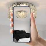 Living Room Luxurious Crystal Flush Mount Ceiling Light Image - 15