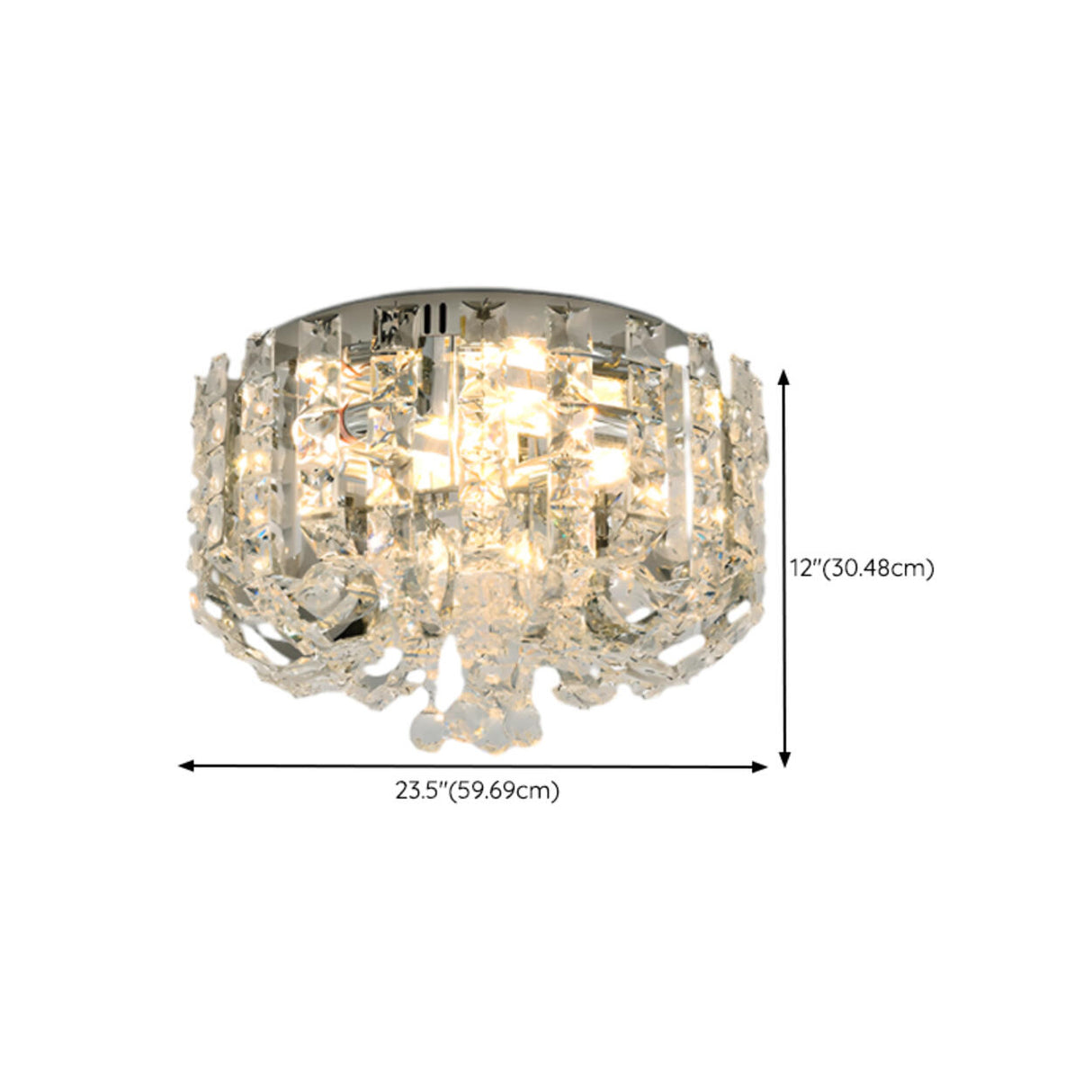 Living Room Luxurious Crystal Flush Mount Ceiling Light Image - 18