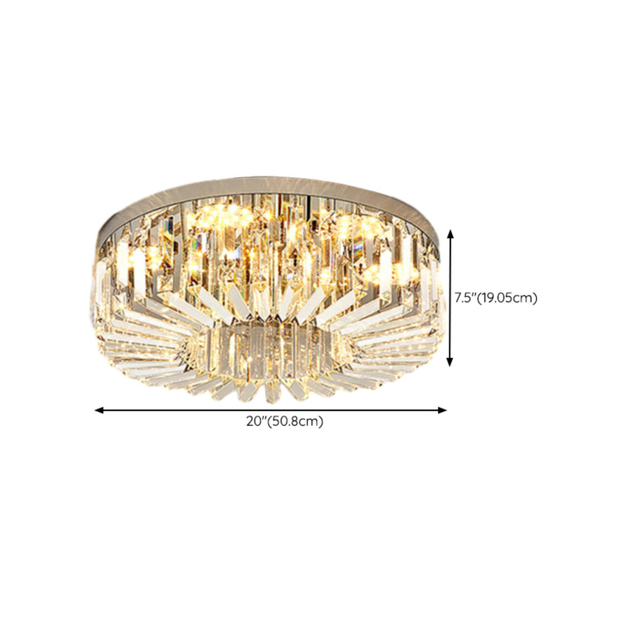 Living Room Luxury Crystal Bars Round Flush Mount Light 