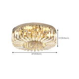 Living Room Luxury Crystal Bars Round Flush Mount Light #size