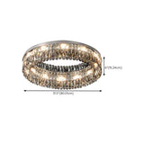 Living Room Luxury Crystal Bars Round Flush Mount Light Image - 21