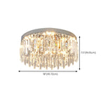 Living Room Luxury Crystal Bars Round Flush Mount Light Image - 23