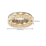 Living Room Luxury Crystal Bars Round Flush Mount Light Image - 25