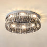 Living Room Luxury Crystal Bars Round Flush Mount Light Image - 7