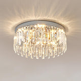 Living Room Luxury Crystal Bars Round Flush Mount Light Image - 9