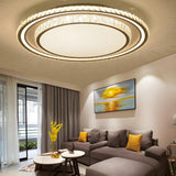 Living Room Luxury Crystal Circle Flush Mount Light Image - 1