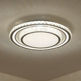 Living Room Luxury Crystal Circle Flush Mount Light Image - 2